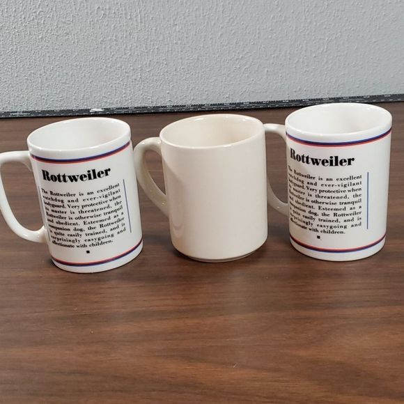 3 Rottweiler Dog Portrait Coffee Mug Cup Ceramic C. Farmer R. Maystead Mugs Cups - Picture 5 of 9